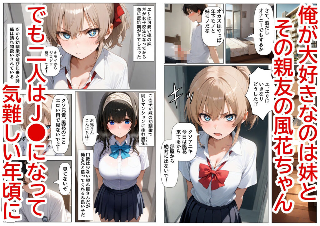 生意気な妹＆妹の親友に、エッチな罰ゲームされる サンプル画像1 【【ハマダ商店】】
