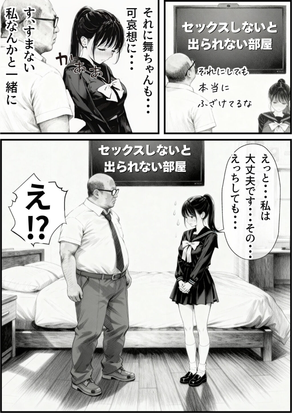 セックスしないと出られない部屋に娘の親友と閉じ込められたんだが・・・ サンプル画像3 【竿役が種付けおじさんじゃないとヌケないんだが・・・】