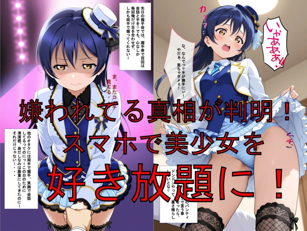 推しキャラ召喚した俺! トップアイドル美少女を犯しつくす! 〜園〇 海未〜ver サンプル画像2 【着衣(下着&コスプレ)有りは大正義】